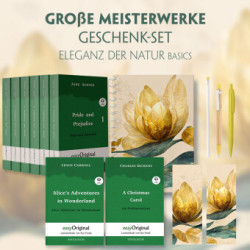 Große Meisterwerke Geschenkset - 8 Bücher (Softcover+ Audio-Online) + Eleganz der Natur Schreibset Basics, m. 8 Beilage, m. 8 Buch