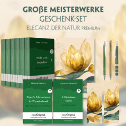Große Meisterwerke Geschenkset - 8 Bücher (Softcover+ Audio-Online) + Eleganz der Natur Schreibset Premium, m. 8 Beilage, m. 8 Buch