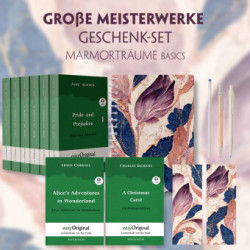 Große Meisterwerke Geschenkset - 8 Bücher (Hardcover+ Audio-Online) + Marmorträume Schreibset Basics, m. 8 Beilage, m. 8 Buch