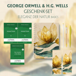 George Orwell & H.G. Wells Geschenkset - 3 Bücher (mit Audio-Online) + Eleganz der Natur Schreibset Basics, m. 3 Beilage, m. 3 Buch