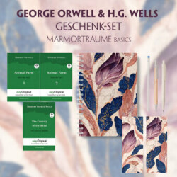 George Orwell & H.G. Wells Geschenkset - 3 Bücher (mit Audio-Online) + Marmorträume Schreibset Basics, m. 3 Beilage, m. 3 Buch