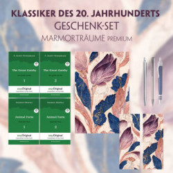 Klassiker des 20. Jahrhunderts Geschenkset - 4 Bücher (mit Audio-Online) + Marmorträume Schreibset Premium, m. 4 Beilage, m. 4 Buch