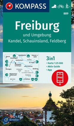 KOMPASS Wanderkarte 889 Freiburg und Umgebung, Kandel, Schauinsland, Feldberg 1:25.000