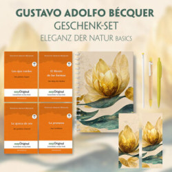 Gustavo Adolfo Bécquer Geschenkset - 4 Bücher (mit Audio-Online) + Eleganz der Natur Schreibset Basics, m. 4 Beilage, m. 4 Buch