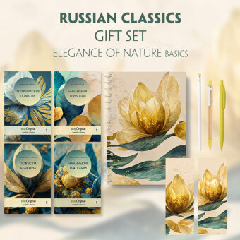 EasyOriginal Readable Classics / Russian Classics - 4 books (with audio-online) Readable Classics Geschenkset + Eleganz der Natur Schreibset Basics, m. 4 Beilage, m. 4 Buch