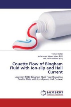 Couette Flow of Bingham Fluid with Ion-slip and Hall Current