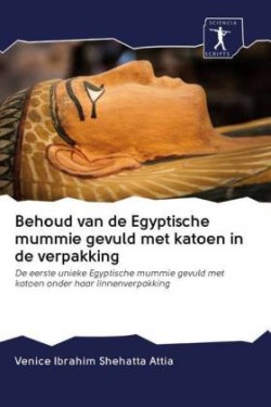 Behoud van de Egyptische mummie gevuld met katoen in de verpakking