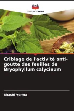 Criblage de l'activité anti-goutte des feuilles de Bryophyllum calycinum