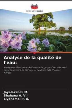 Analyse de la qualité de l'eau: