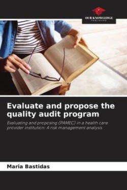 Evaluate and propose the quality audit program