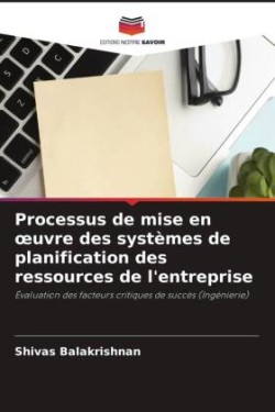 Processus de mise en oeuvre des systèmes de planification des ressources de l'entreprise