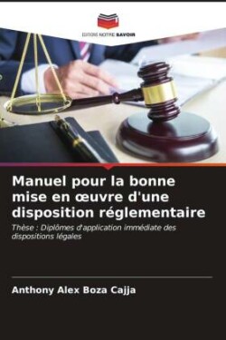 Manuel pour la bonne mise en oeuvre d'une disposition réglementaire