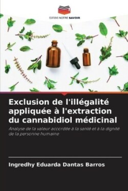 Exclusion de l'illégalité appliquée à l'extraction du cannabidiol médicinal