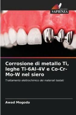 Corrosione di metallo Ti, leghe Ti-6Al-4V e Co-Cr-Mo-W nel siero