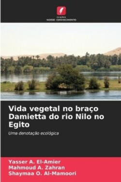 Vida vegetal no braço Damietta do rio Nilo no Egito