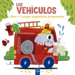 Lee y juega con puzles magnéticos. Los vehículos