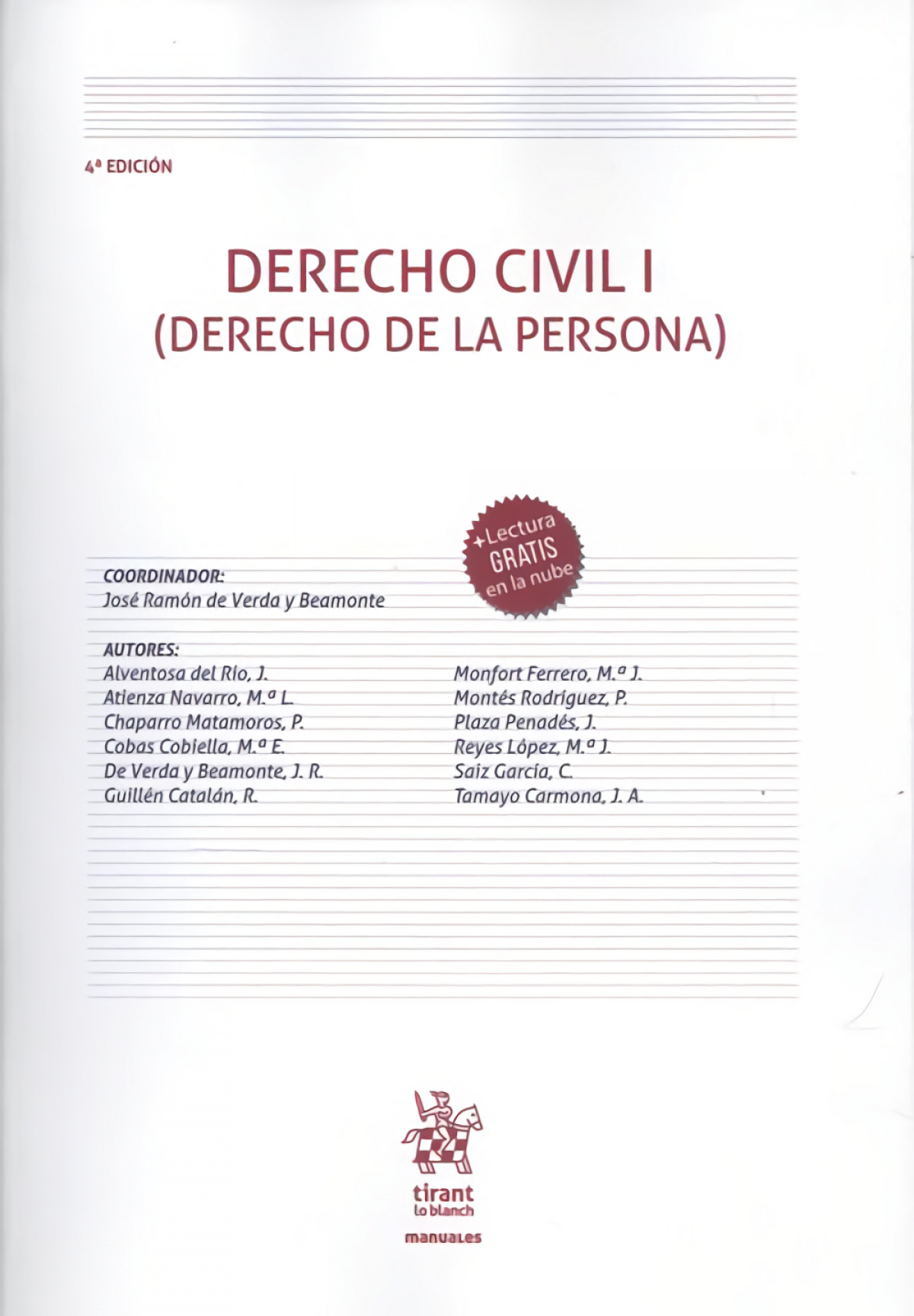 DERECHO CIVIL I (DERECHO DE LA PERSONA)  4º EDICIÓN