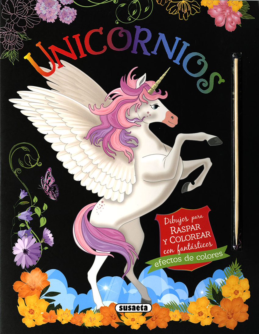 Unicornios. Dibujos para raspar y colorear