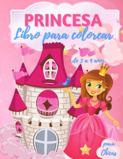 Libro para colorear de princesas para ninas de 3 a 9 anos