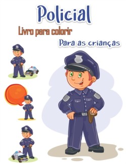 Livro de colorir policial para criancas
