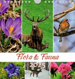 Tiere Blumen 2025, Postkartenkalender Querformat