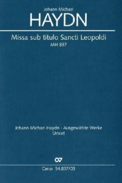 Missa sub titulo Sancti Leopoldi MH 837, Klavierauszug