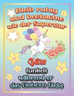 Bleib ruhig und beobachte wie Superstar Geza funkelt wahrend sie das Einhorn farbt