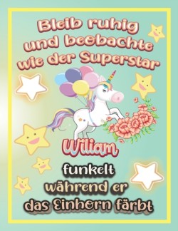 Bleib ruhig und beobachte wie Superstar Wiliam funkelt wahrend sie das Einhorn farbt