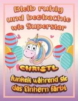 Bleib ruhig und beobachte wie Superstar Christl funkelt wahrend sie das Einhorn farbt