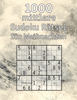 1000 mittlere Sudoku Rätsel für Weihnachten