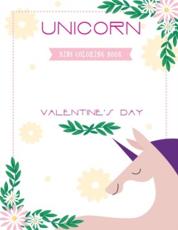 Unicorn valentine's day kids coloring book