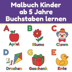 Malbuch Kinder ab 5 - Jahre Buchstaben lernen