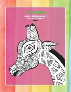 Livres a colorier pour adultes pour stylo et crayons - Mandala - 100 animaux