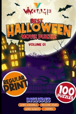 Best Halloween Movie Puzzle Volume 1 Includes Word Search Sudoku Word Scramble Missing Vowel